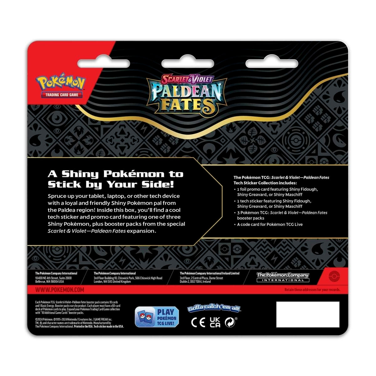 Pokemon Paldean Fates Tech Sticker Collection - Shiny Maschiff