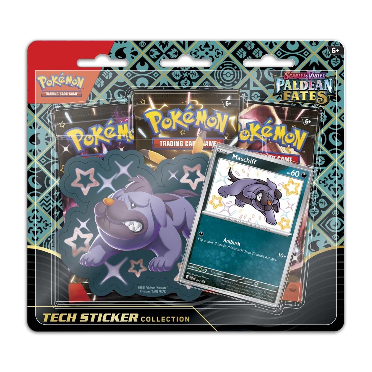 Pokemon Paldean Fates Tech Sticker Collection - Shiny Maschiff