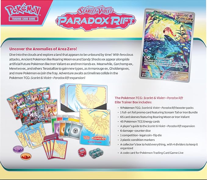 Pokemon Scarlet & Violet: Paradox Rift Elite Trainer Box - Roaring Moon