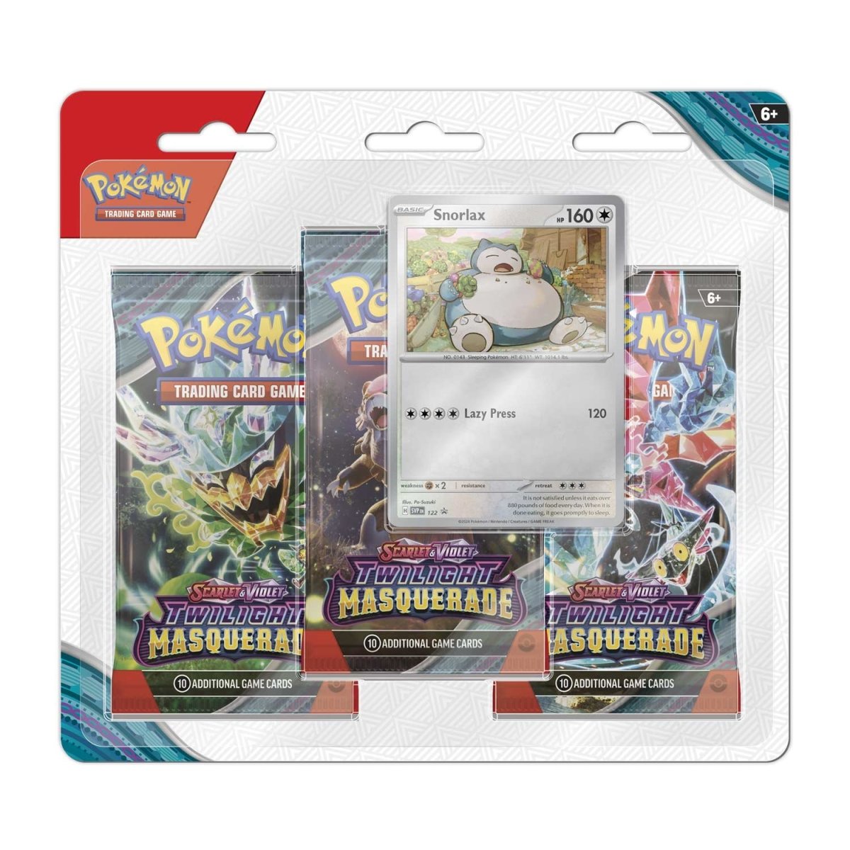 Pokémon Scarlet & Violet: Twilight Masquerade 3 Booster Packs & Snorlax Promo Card