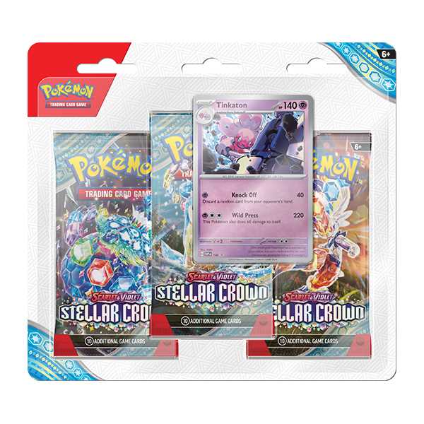 Pokémon Scarlet & Violet: Stellar Crown 3 Booster Packs & Tinkaton Promo Card