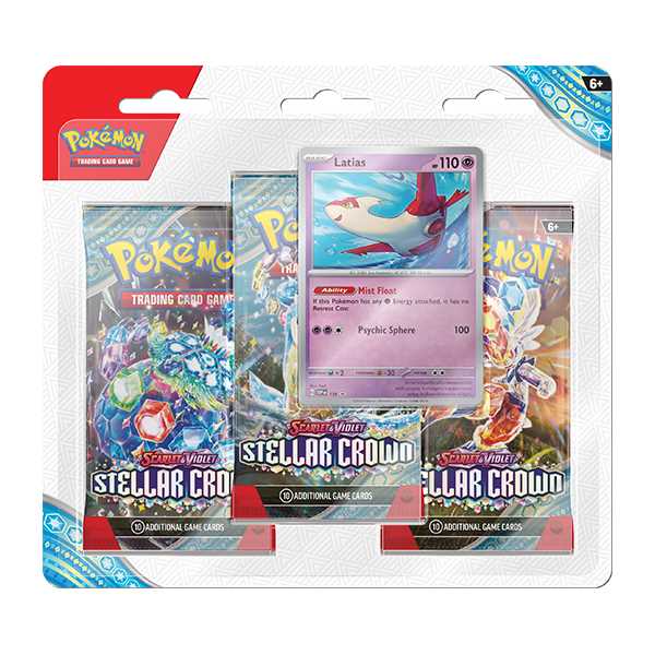 Pokémon Scarlet & Violet: Stellar Crown 3 Booster Packs & Latias Promo Card